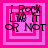Four identical square display 'I Rock Like It Or Not' text over layered pink and white borders on a solid pink background