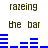 Animated sequence showing text 'razeing' and 'the bar' above blue horizontal bars that shift position across frames.