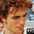 Pixelated close-up of a person with light brown curly hair, wearing a white sleeveless top, against a blurred background with blue and white tones.