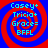 Four identical spiral-patterned icons with cyan text listing names and 'BFFL' on a red-and-blue background.