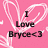 Pink background with white heart outlines and small white hearts, featuring black text reading 'I Love Bryce<3' in the center.