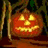 A pixelated Halloween-themed icon with a carved pumpkin, candy corn, and 'BOO!' text on black background.