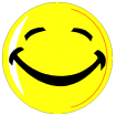 A 3x3 contact sheet of eight yellow circular animated smiley face icons with black curved lines forming mouths and eyes, each showing a different frame of an animation sequence against a white background with one gray placeholder square.