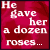 A 4-frame animated contact sheet showing a red rose background with white text in each frame, forming a sequential story about fake roses and love.