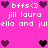 Pixelated pink background with white text and heart symbols arranged in repeating patterns.
