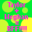 Green background with yellow circles, pink text reading "Taylor + Meghan = BFF!!!!" repeated in a pattern