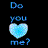 A 48x48 pixel animated buddy icon featuring the text "Do you love me?" with a heart symbol replacing "love", displayed in two sequential frames showing slight color variation in the heart.