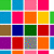 colorful square with scattered gray pixel clusters containing multicolored dots