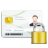 Static pixel art of a person standing behind a podium with a golden column, next to a document with a yellow square and green lines.