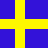 Static square icon with blue background and yellow cross spanning all four quadrants.
