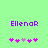 Green background with purple text 'Ellenor' and five pink/purple pixelated flowers below, two versions showing animation changes in flower positions.
