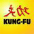 Static 50x50 pixel buddy icon featuring red Chinese characters and black English text "KUNG-FU" on a yellow gradient background with visible dithering artifacts.