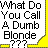 Two pixelated speech bubbles with text: left bubble reads "What Do You Call A Dumb Blonde ???" and right bubble reads "A Smart Brunette !!!!!".