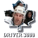 Six hockey player portraits in maple leaf-shaped frames with 'DRIVER: 3000' text below each, on a gray background.