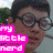 A person with short dark hair and round glasses appears in three with varying expressions and a pink text overlay reading 'my little nerd' on the left