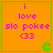 Orange square with green border containing pink text 'i love slo pokee <33' and a green Pac-Man-like icon in bottom-right corner, animated to change shape.