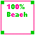 Pixelated 100% Beach text with green and pink borders, showing sequential animation changes in dotted lines and 'Bum' text.