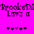Pixelated text and symbols on a bright pink background with repeated elements.