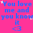 A static image with a bright pink background displaying repeated blue text "You love me and you know it <3" surrounded by small white stars.