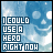 25 animated frames showing a blue-toned background with white bokeh and crescent shapes, displaying the text "I COULD USE A HERO RIGHT NOW" in pixelated font that changes color across frames