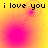 Four- of yellow and pink gradient backgrounds with "i love you" text, showing animation changes in circular particle positions