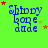 Blue text reading 'Shiny bone dude' on a bright green background with scattered red and yellow stars, arranged in a of identical frames