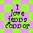 A pixelated image with green and purple background patterns, displaying the text "i love jenny coder" in black block letters.