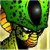 Green and yellow pixelated figure with large circular eyes, holding a glowing orange-yellow object against a light background.