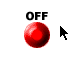 Red and green circular toggle buttons with 'OFF' and 'ON' labels, showing mouse cursor interactions across multiple states in a
