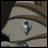 Anime character face with closed eyes and brown hair, next to pixelated text on black background.