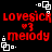 Red text and white square icons on black background with repeated patterns and pixelated style.