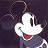 Pixelated static image of a cartoon character with large white ears, black eyes, and red mouth against dark background.