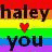 Rainbow striped background with repeated text and heart symbols in two alternating animation states.