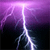 A static pixelated image of a lightning bolt with multiple branches against a purple-to-black gradient background.