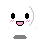 Pixelated white circular character with pink cheeks and mouth, displaying multiple facial expressions across a on gray background