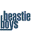 Animated contact sheet of Beastie Boys icon frames showing text and band members through barbed wire against blue sky.