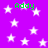 Purple background with white stars and green text reading 'Addy' in multiple locations.