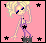 Pixel art character with blonde hair and purple outfit on pink background, text reading "If i was U id want Me" in black font