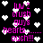 Black background with white pixelated hearts and pink text reading 'luv 2 crush guys hearts....... ouch!!!' repeated in a pattern