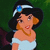 Pixelated character with dark hair and blue gem headband wears white off-shoulder dress against green background.
