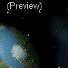 (Preview) text appears above a pixelated Earth with clouds, stars, and nebula-like shapes on black background.