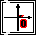 A pixelated animation of a black crosshair with red accents rotating clockwise around a central red '0' on white background.