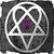 Animated contact sheet showing three frames of a buddy icon with geometric symbols and purple text on dark background.