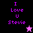 Four display 'I Love U Stevie' text with a star icon changing from white to black against varying purple and black backgrounds