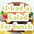 Four burger images arranged in a with text overlays: top-left says "I had a Salad for lunch" in green, top-right says "the meat and cheese" in red, bottom-left says "just made it better!" in green, bottom-right shows a plain burger