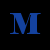 Blue serif letters M O R G A N on black background, arranged in two with three each