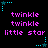 Pixelated text and star shapes on a black background, with cyan stars and pink text repeating in a pattern