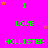 A static image with a bright pink background featuring repeated green text and star symbols.