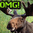 A four- of a moose's head with green text overlays, showing slight variations in the animal's expression and position