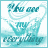 Four- of pixelated text reading 'You are my everything' with varying blue and white coloration